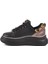 Siyah Leopar Kadın Sneaker T-300 Z 2