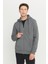 Erkek Antrasit-melanj Standart Fit Normal Kesim Kapüşonlu Fermuarlı Sweatshirt Ceket 1