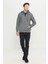 Erkek Antrasit-melanj Standart Fit Normal Kesim Kapüşonlu Fermuarlı Sweatshirt Ceket 2