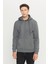 Erkek Antrasit-melanj Standart Fit Normal Kesim Kapüşonlu Fermuarlı Sweatshirt Ceket 3