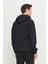 Erkek Siyah Oversize Fit Bol Kesim Kapüşonlu Içi Polarlı 3 Iplik Pamuklu Sweatshirt 5