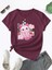 Bubble Tea Şirin Kedi Tasarım Baskılı Kadın T-Shirt 1