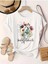 Yabani Çiçekler Baskılı Kadın Beyaz Pamuk T-Shirt 2