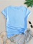 Mavi Gözlü Kedi Minimal Tasarım Baskılı Kadın Pamuk T-Shirt 2