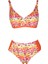 Beria Kadın Turuncu Desenli Toparlayıcı Askılı Bikini Takımı 1