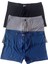 Bamboo Boxer Pamuklu Cotton Modal Elasten 3'lü Ekonomik Paket Siyah-Gri-Lacivert Ekstra Esnek Yumuşak Slim Fit Babx1-4 2