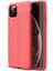 Apple iPhone 11 Pro (5.8'') Için Kılıf Deri Dokulu Silikon Kırmızı [iphone 11 Pro ile Uyumlu Kılıf - Kırmızı] 1