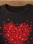Serpiştirilmiş Minimal Kalp Tasarım Baskılı Kadın Pamuk T-Shirt 2