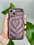 Aksesuar Apple Iphone 13 ve 14 ile Uyumlu 3D Mat Kabartma Kalp Desenli Kamera Korumalı Silikon Kılıf 2