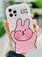 Aksesuar Iphone 12 ve 12 Pro ile Uyumlu Yanak Tavşan Tasarım Oyuncaklı Esnek Silikon Kılıf 3