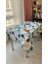 Dertsiz Masa Örtüsü Duck Keten Sıvı Geçirmez 150 x 180 cm (Mavi Yaprak) 1