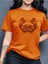 Gül Renk Uyumlu Baskılı Kadın Pamuk T-Shirt 1