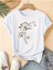 Kitap & Çiçek Tasarım Baskılı Kadın Pamuk T-Shirt 1