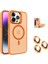 iPhone 16 Pro Kamera Korumalı Standlı Kılıf Magsafe ile Uyumlu Açılır Kamera Standlı Manyetik 16 Pro Kılıf Lens Korumalı Set Darbeye Karşı Korur 16 Pro Kapak (Turuncu) 1