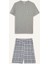Pijama Takımı Regular Fit Kısa Kollu Üst Kareli Şort E7185AX25HS 8
