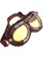 Retro Vintage Bakır Motosiklet Gözlüğü Sarı Lens Kask Pilot Sürme Gözlük (Yurt Dışından) 4