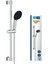 Vitalio Start 110 Sürgülü Duş Seti, 110MM Yuvarlak 2 Akışlı El Duşu, 600MM Sürgülü Ray, 1750MM Duş Hortumu, Krom, 27948001 1