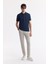 Erkek Lacivert Kıvrılmaz Polo Yaka %100 Pamuk Basic Regular Fit T-Shirt B001032 5