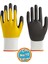 Iş Güvenlik Inşaat Eldiveni Çift Nitril (Sarı-Siyah) No: 10 L Beden Polyester Double Nitril 1