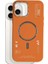 iPhone Için Kamera Korumalı Magsafe Wireless Şarj Özellikli Buzlu Şeffaf Desenli Silikon (Turuncu, iPhone 14 Pro Max) 1