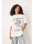 Trend Kadın Tişört - %100 Pamuk Amalfi Coast Italy Baskılı Oversize Beyaz 1
