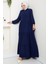 Kat Detaylı Fermuarlı Ferace 1586 - Lacivert 3