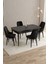 Mazaka Siyah Mermer 80X132 Açılabilir Mdf Masa Yemek Odası Takımı, Mutfak Takımı 4 Adet Sandalye 1