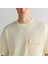 Erkek Krem Relaxed Fit Bisiklet Yaka Logolu T-Shirt 4