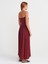 91496 Straplez Büzgülü Elbise-Açık Bordo 2