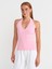 10794 Halter V Yaka Basıc Bluz-Pembe 1
