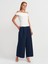 71634 Pilili Geniş Paça Pantolon-Lacivert 1