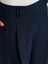 71634 Pilili Geniş Paça Pantolon-Lacivert 3
