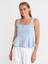 31979 Düğmeli Peplum Top-Açık Mavi 1