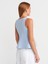 31979 Düğmeli Peplum Top-Açık Mavi 2