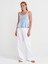 31979 Düğmeli Peplum Top-Açık Mavi 4
