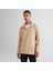Erkek Bej Regular Fit Yarım Fermuarlı Sweatshirt 1