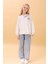 Kız Çocuk Zürafa Nakışlı Mevsimlik Oversize Sweatshirt – Taş 1