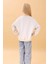 Kız Çocuk Zürafa Nakışlı Mevsimlik Oversize Sweatshirt – Taş 3
