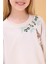 Kız Çocuk Zürafa Nakışlı Mevsimlik Oversize Sweatshirt – Taş 4