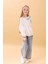 Kız Çocuk Zürafa Nakışlı Mevsimlik Oversize Sweatshirt – Taş 5