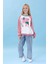 Kız Çocuk Fil Baskılı Bisiklet Yaka Oversize Mevsimlik sweatshirt - Ekru/gül Kurusu 1