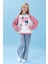 Kız Çocuk Fil Baskılı Bisiklet Yaka Oversize Mevsimlik sweatshirt - Ekru/gül Kurusu 5