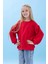 Kız Çocuk Kalp Cep Detaylı Balon Kollu Şardonlu Sweatshirt - Kırmızı 4