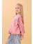 Kız Çocuk Zürafa Nakışlı Mevsimlik Oversize Sweatshirt – Gül Kurusu 2