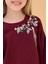 Kız Çocuk Zürafa Nakışlı Mevsimlik Oversize Sweatshirt – Bordo 4