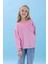 Kız Çocuk Kalp Cep Detaylı Balon Kollu Şardonlu Sweatshirt - Açık Gül 4