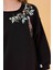 Kız Çocuk Zürafa Nakışlı Mevsimlik Oversize Sweatshirt – Siyah 4