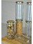 6 Adet Metal Gold Altın Kapaklı Konserve 500 cc Şeffaf Uzun Cam Kavanoz 500 ml 4