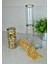 4 Adet Metal Gold Altın Kapaklı Konserve 500 cc Şeffaf Uzun Cam Kavanoz 500 ml 1