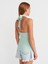 10798 Halter Bağlamalı Yaka Fitilli Triko Bluz-Mint 2